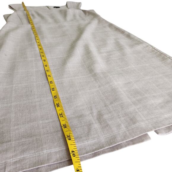 Ann Taylor Womens The Square Neck Dress in Windowpane Linen Twill Size 8 Cream - Picture 12 of 12